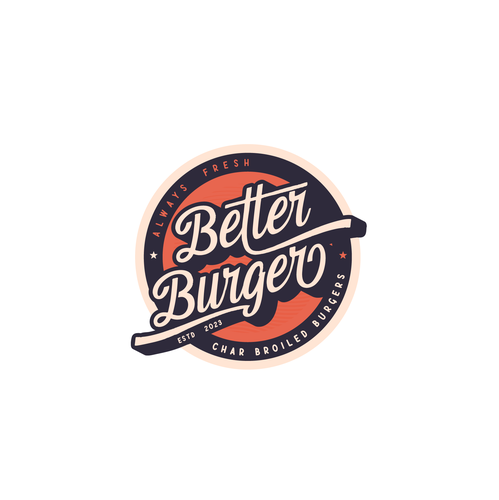Sticker and decal logo with the title 'Better Burger'