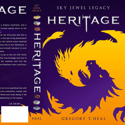Dragon book cover with the title 'Book cover HERITAGE'