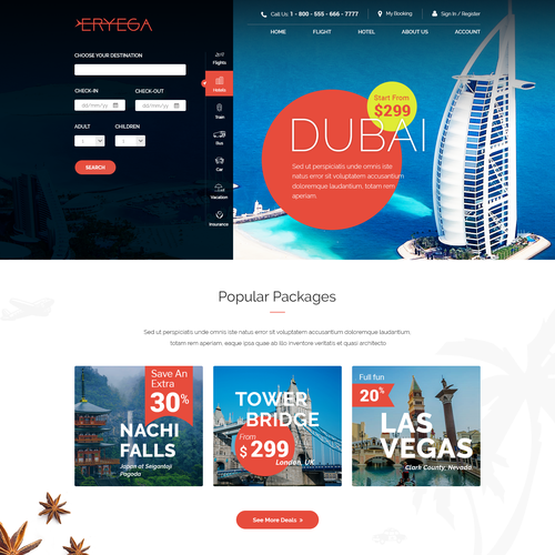 Travel agency website with the title 'Travel Serives Agency'