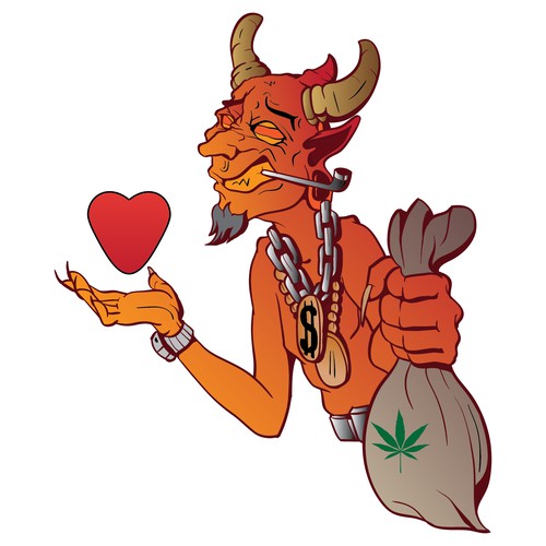 Demon design with the title 'demon illustration'