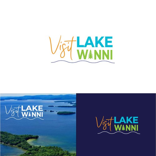 Evergreen logo with the title 'Bold logo concept for travel'