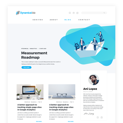 Sketch website with the title 'Bold and Minimal Blog page design'