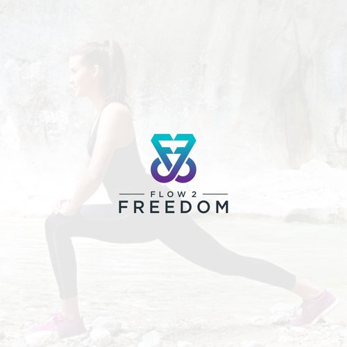 Flow logo with the title 'Flow 2 Freedom Logo Design'