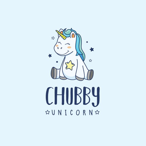 Star logo with the title 'Chubby Unicorn Logo'