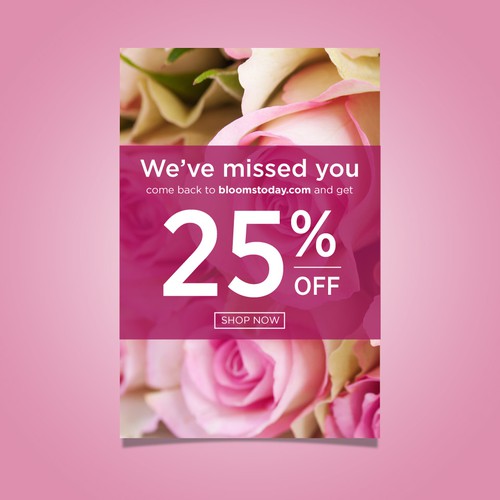 Flower shop design with the title 'win back email banner'