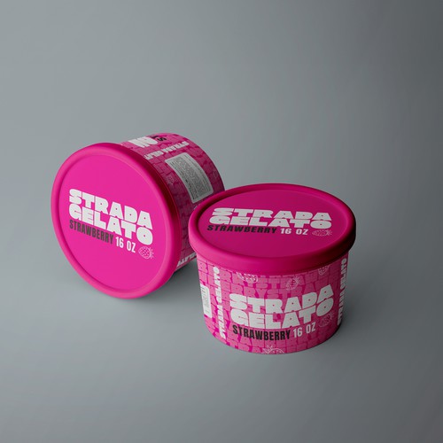 Identity packaging with the title 'Packaging for artisanal Gelato'