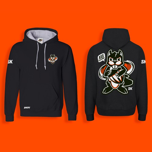 Squirrel logo with the title 'Propuesta de logo para equipo profesional de lanzamiento de frisbies'