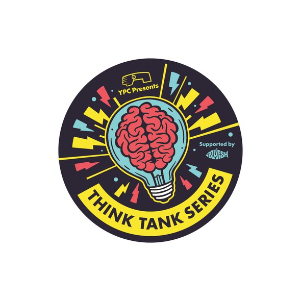 Coaster design with the title 'Think Tank Series - coasters'