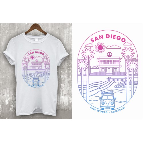 Travel t-shirt with the title 'T Shirt designs for hostel company Samesun Hostels'