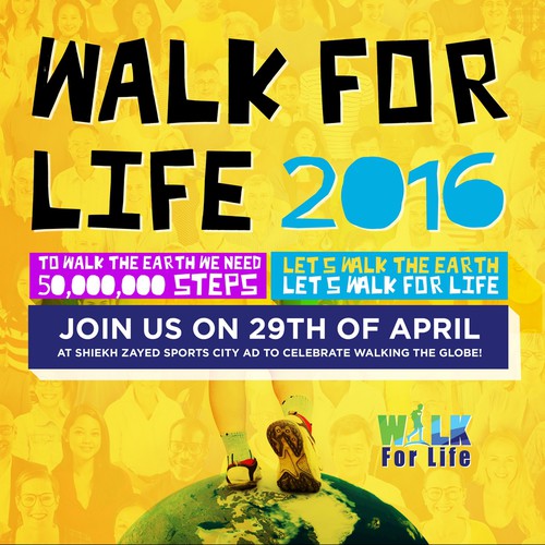 Walking design with the title 'Walk For Life poster'