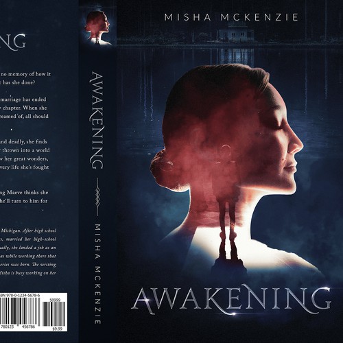 Paranormal romance book cover with the title 'Awakening - Book cover'