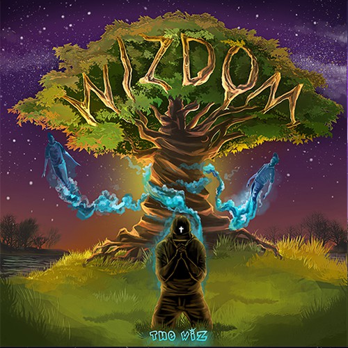 Entertainment artwork with the title 'WIZDOM Album Cover'