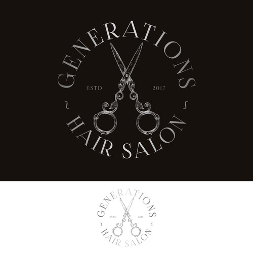 Black hair salon logo with the title 'Logo for a hairdresser'