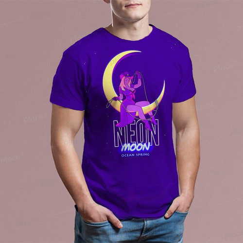 Neon t-shirt with the title 'neon moon '