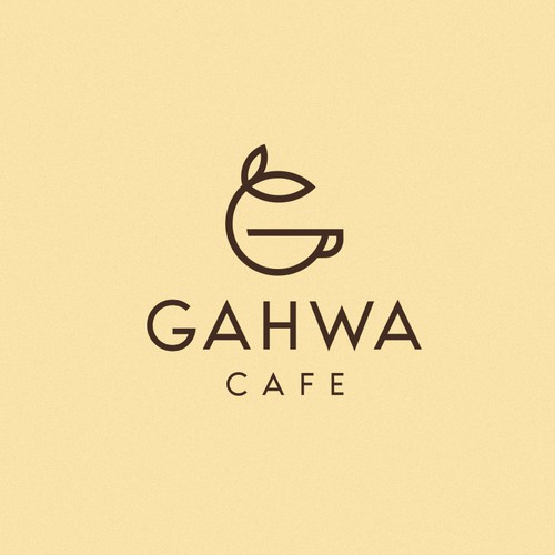 G logo with the title 'Logo design concept for "Gehwa" cafe'