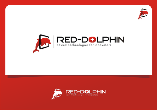Dolphin logo with the title 'Create the logo for RED-DOLPHIN'