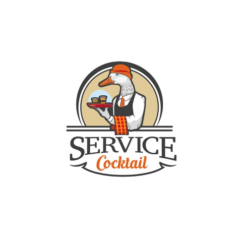 Duck logo with the title 'Logo for a service cocktail company'