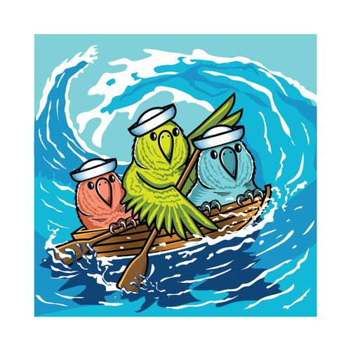 Parrot design with the title 'Bold illustration (Party Parrot)'