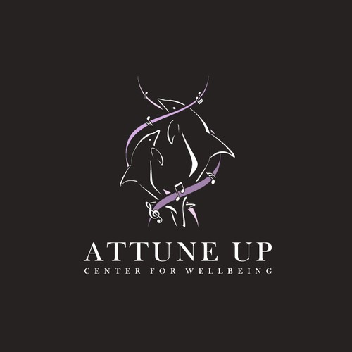 Dolphin design with the title 'Aesthetic Logo for Wellbeing Center'