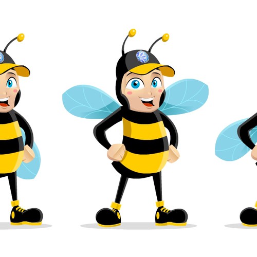 Bumblebee design with the title 'Modern and Fun mascot design.'