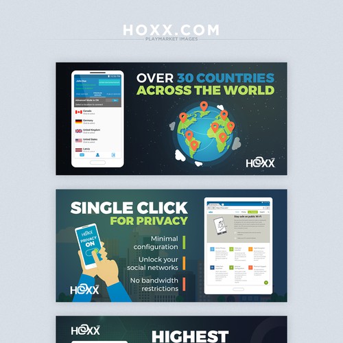 Google Ads design with the title 'Static banners for Google Play'