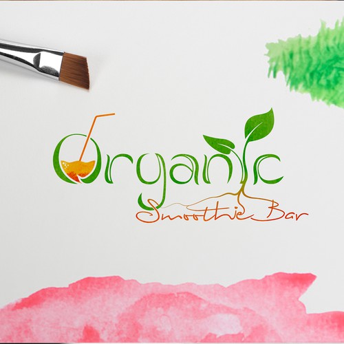 Smoothie design with the title 'Organic Smoothie Bar'