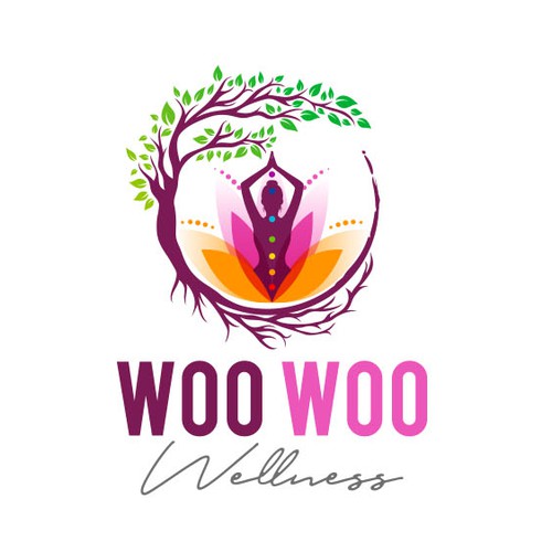 Tree root logo with the title 'Logo for a wellness network/platform'