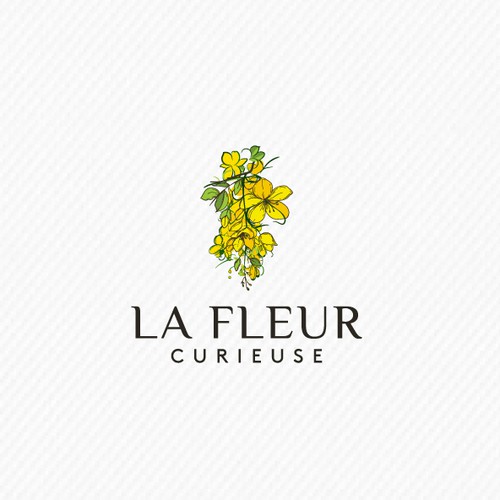 Flower logo with the title 'La fleur curieuse Logo'
