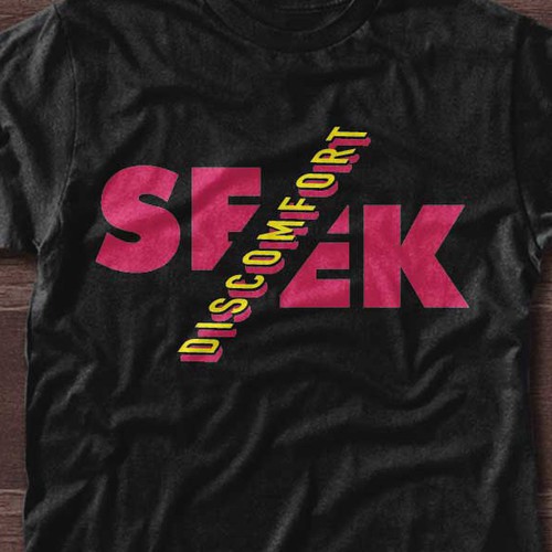 Typographic design with the title 'Seek Discomfort'