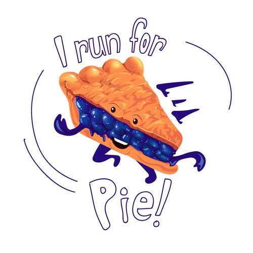 Pie design with the title 'I run for Pie! Design Concept'