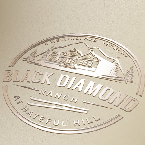 Ranch logo with the title 'Ski lodge logo design'