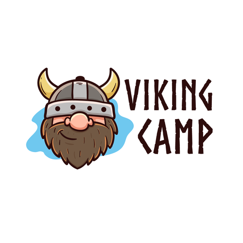 Viking ship logo with the title 'Viking Camp logo'