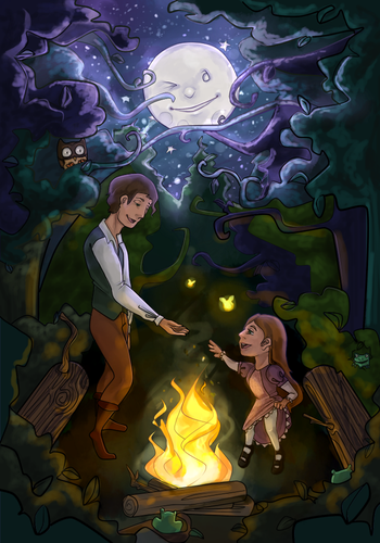 Sweet artwork with the title ''Smiling Moon''