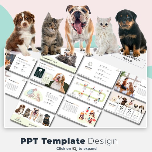 Presentation design with the title 'Pet Consultant  PowerPoint template'