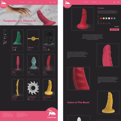 Wellness website with the title 'Funphoria website design'