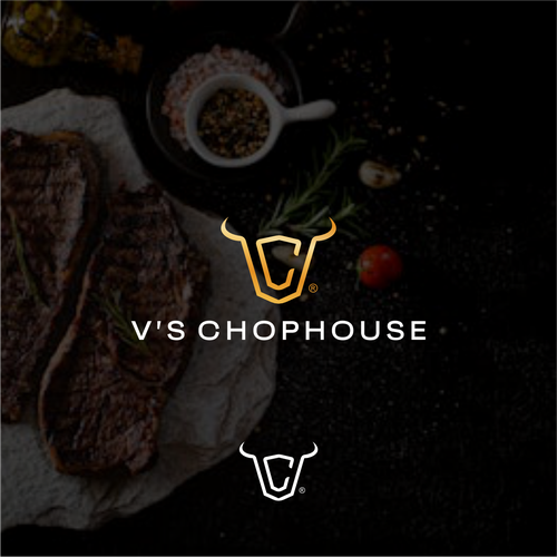 Steakhouse logo with the title 'Luxurious, Modern and Minimalist Steak Logo'