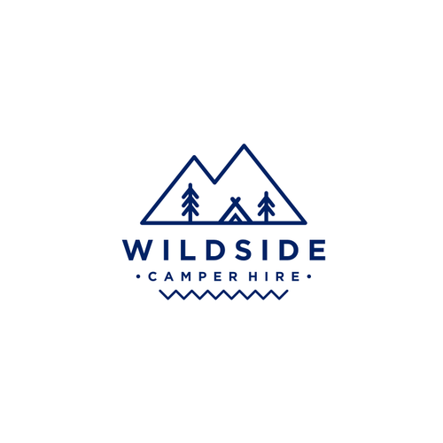 Tent design with the title 'WILDSIDE CAMPER HIRE'