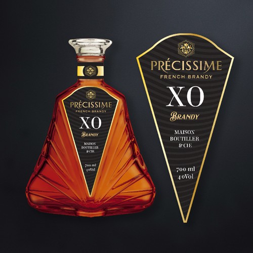 Alcohol label with the title 'Luxury XO brandy design'