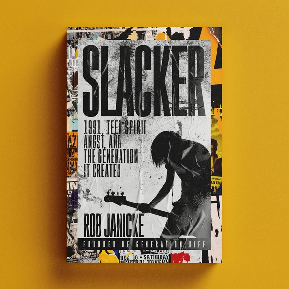 Music design with the title 'Book cover for Slacker'