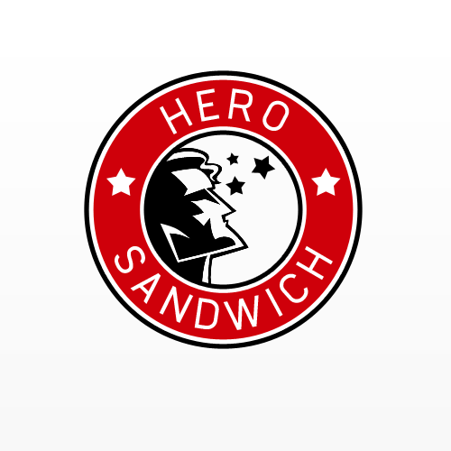 Sandwich shop logo with the title 'Create the next logo for Hero Sandwich'