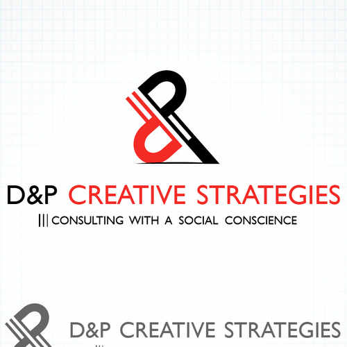 Tablet design with the title 'Create a hip and cool identity package for a DC consulting firm'