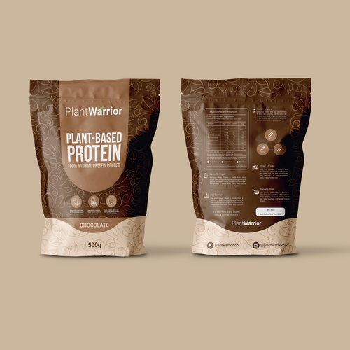 Professional packaging with the title 'Packaging Design for a Plant Based Protein Powder'