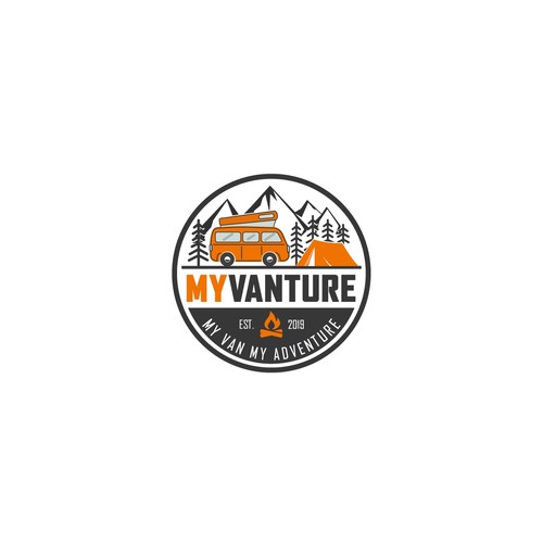Road trip logo with the title 'An adventurous lifestyle logo for MyVanture '