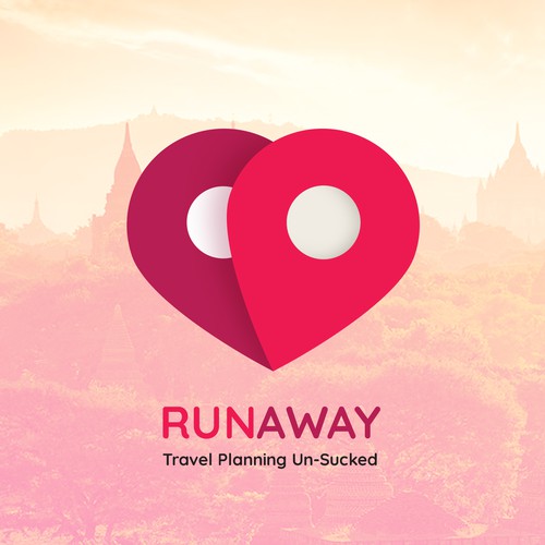 GPS design with the title 'Concept for RunAway - A travel planning app'