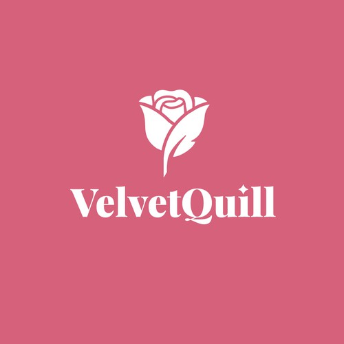 Rose design with the title 'VelvetQuill'