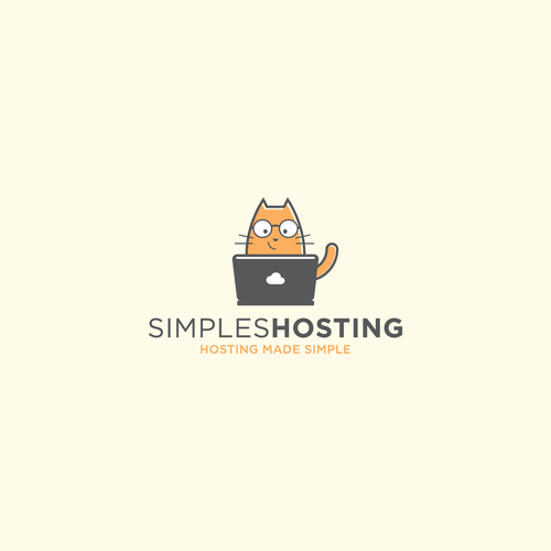Laptop logo with the title 'Simples Hosting Logo'