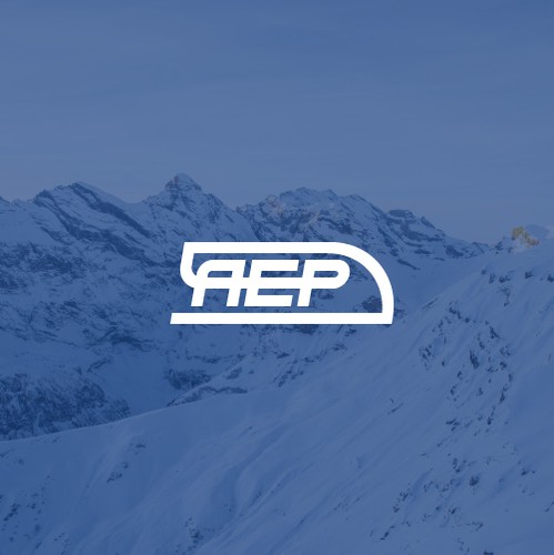 Arctic design with the title 'AEP Train Express Typographic Logo'
