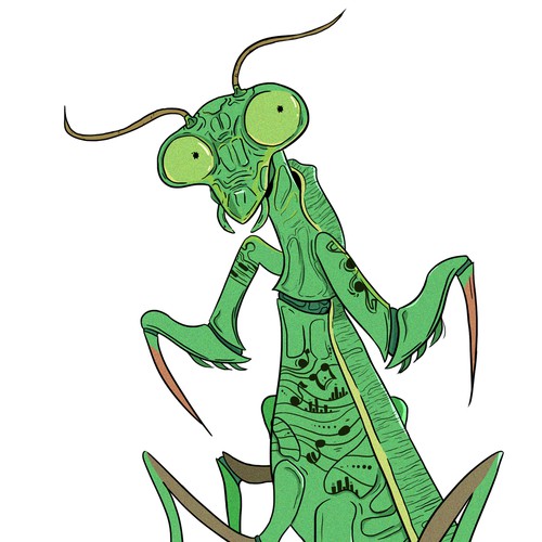 Mantis design with the title 'Musical Mantis'