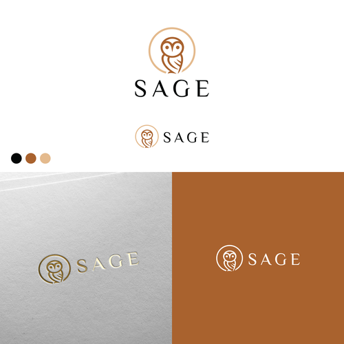 Owl logo with the title ' Logo for a community based education and wellness company'