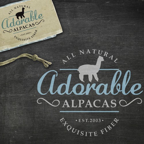 Fiber logo with the title 'Logo for an Adorable Alpaca Ranch'